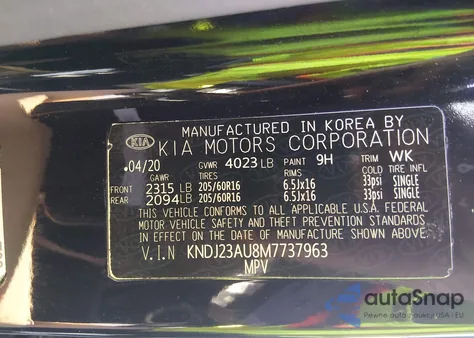 2021 Kia Soul S from USA, damaged, VIN KNDJ23AU8M7737963